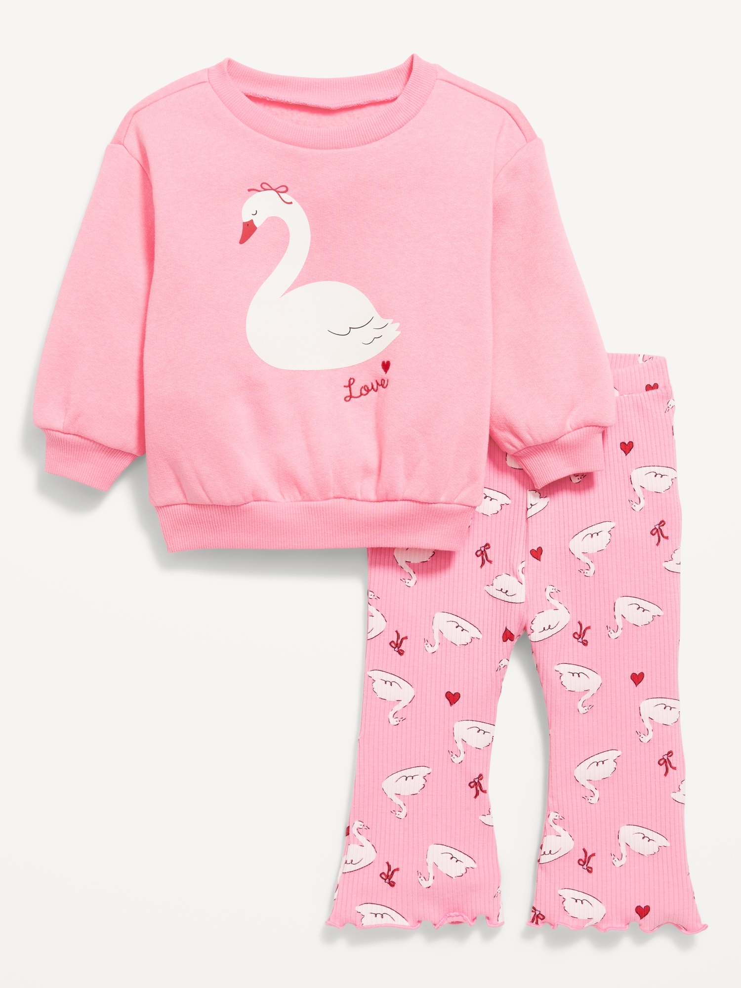 Long-Sleeve Graphic Sweatshirt and Leggings Set for Baby