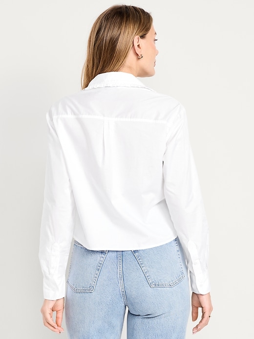 Image number 2 showing, Cropped Button-Down Ruffle Shirt
