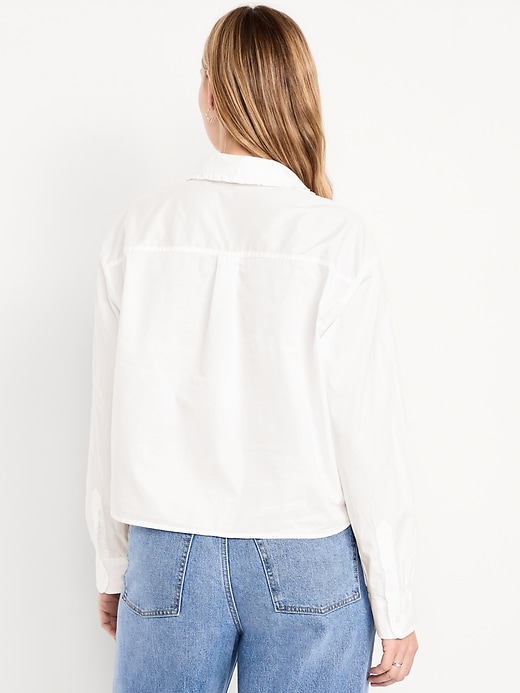 Image number 6 showing, Cropped Button-Down Ruffle Shirt