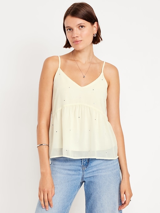 Image number 1 showing, Embellished Cami Peplum Top
