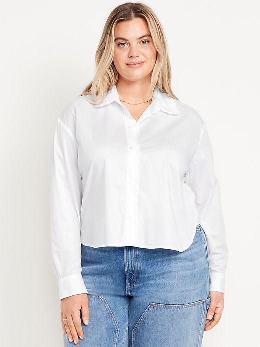 Image number 7 showing, Cropped Button-Down Ruffle Shirt