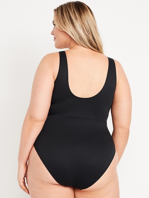 Image number 8 showing, Textured One-Piece Cut-Out Swimsuit