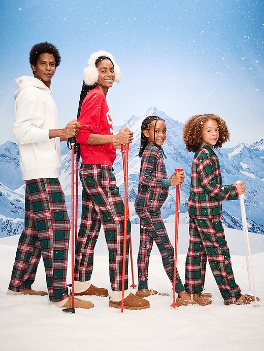 Image number 3 showing, Mid-Rise Plaid Flannel Pajama Pants for Women