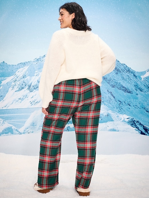 Image number 8 showing, Mid-Rise Plaid Flannel Pajama Pants for Women