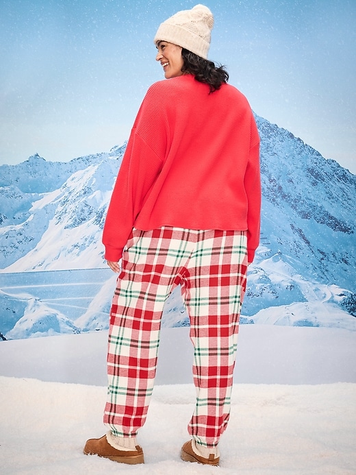 Image number 8 showing, Plaid Flannel Pajama Joggers for Women