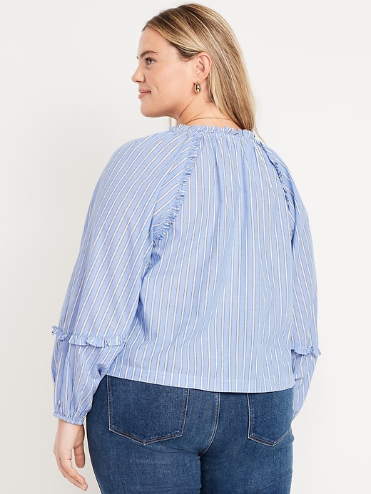 Image number 7 showing, Long-Sleeve Ruffle Trim Top