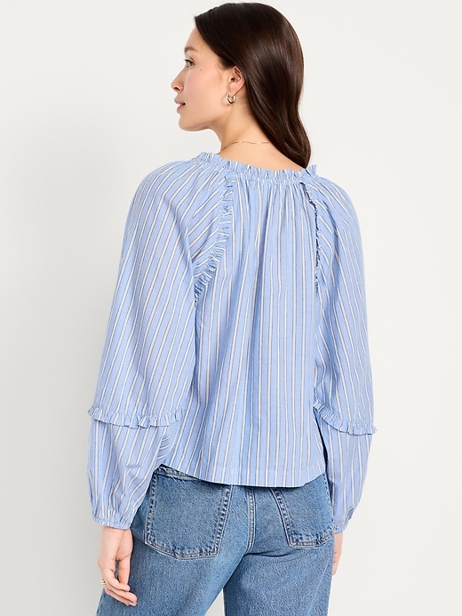 Image number 2 showing, Long-Sleeve Ruffle Trim Top