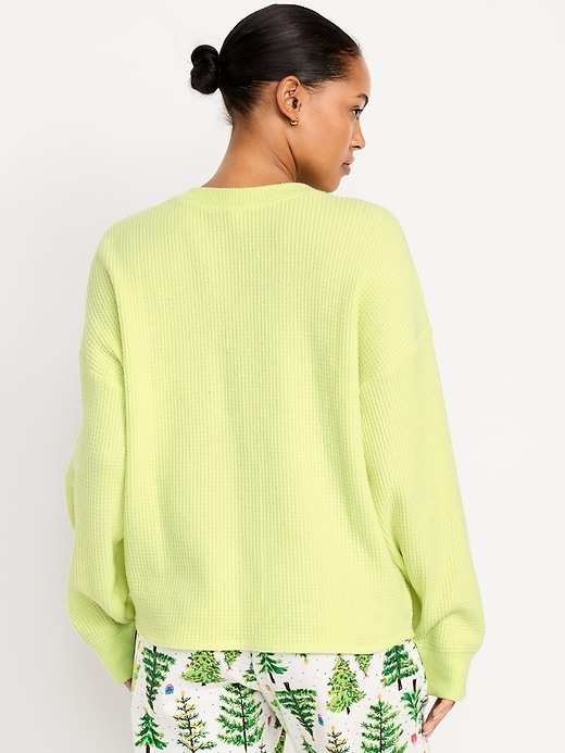 Image number 2 showing, Oversized Cozy Waffle Henley Top