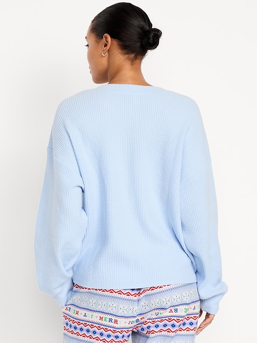 Image number 2 showing, Oversized Cozy Waffle Henley Top