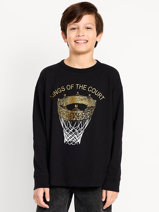 Image number 1 showing, Oversized Long-Sleeve Graphic T-Shirt for Boys