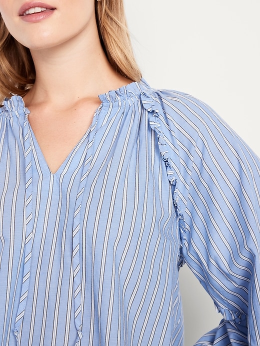 Image number 3 showing, Long-Sleeve Ruffle Trim Top