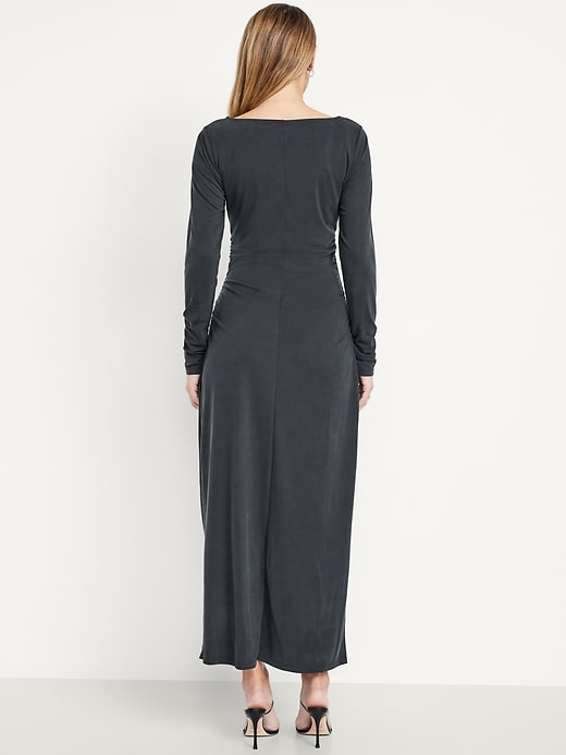 Image number 2 showing, Boat-Neck Ruched Maxi Dress
