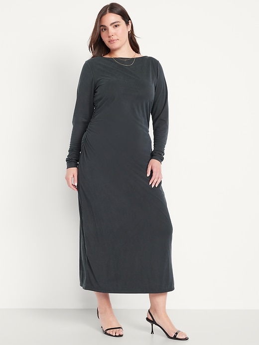 Image number 6 showing, Boat-Neck Ruched Maxi Dress