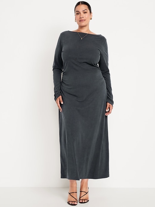 Image number 7 showing, Boat-Neck Ruched Maxi Dress