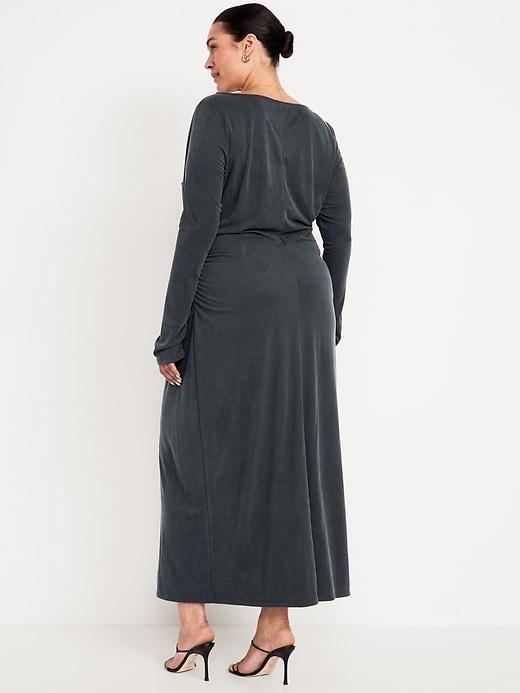 Image number 8 showing, Boat-Neck Ruched Maxi Dress