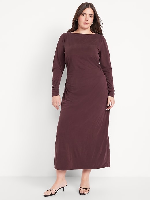Image number 6 showing, Boat-Neck Ruched Maxi Dress