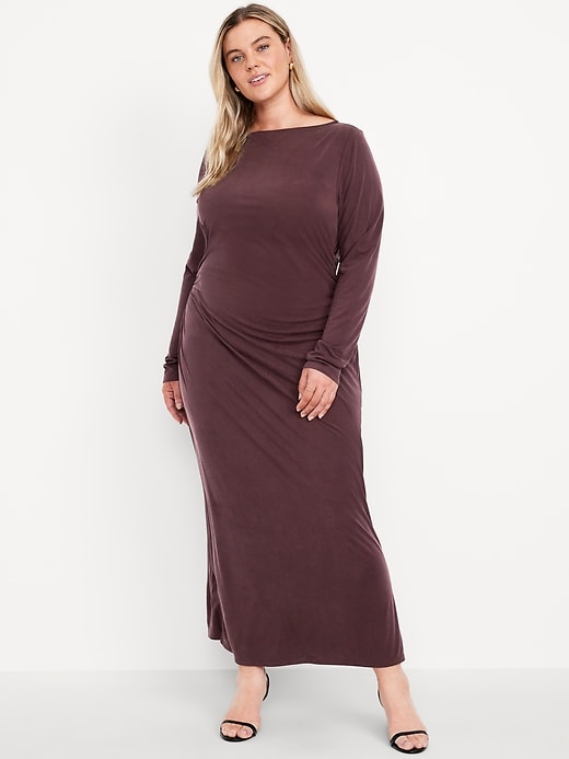 Image number 7 showing, Boat-Neck Ruched Maxi Dress