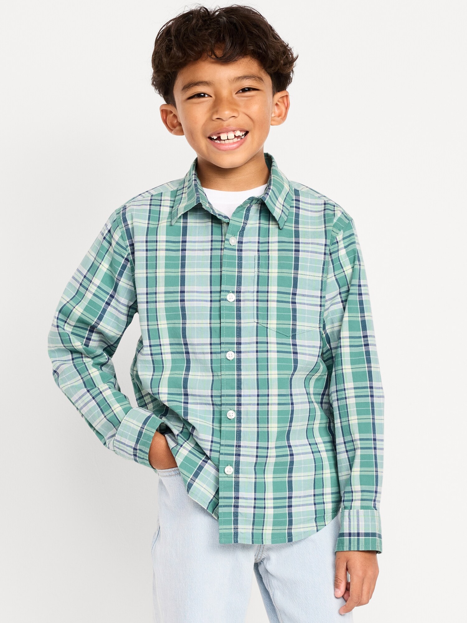 Chemise à Carreaux Garçon GAP Manches Longues - Taille 140 Cm, Occasion Très Bon état