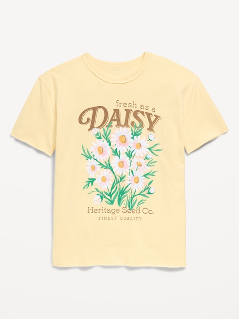 Short-Sleeve Oversized Graphic T-Shirt for Girls