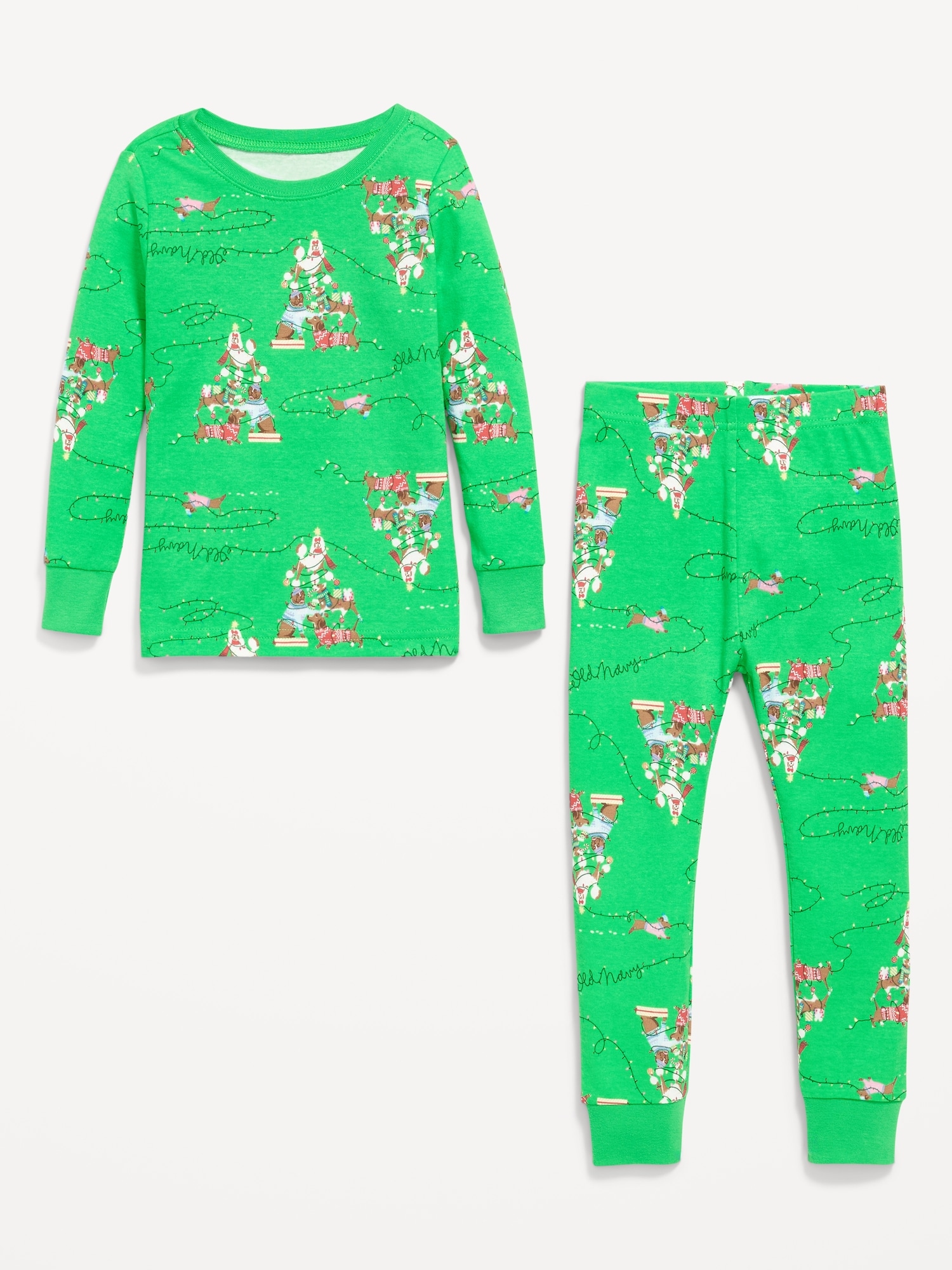 Printed Snug-Fit Pajama Set for Toddler & Baby