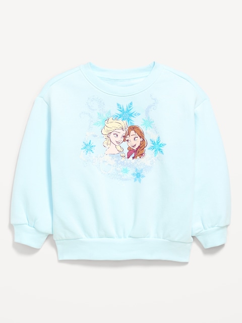 Chandail en coton ouaté à imprimé La Reine des neiges de Disney© pour toute-petite fille - Bleu Elsa