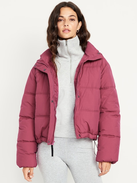 Water-Resistant Puffer Jacket - Thimble Berry