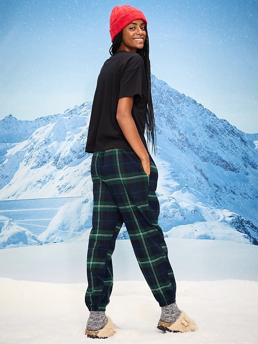 Image number 2 showing, Plaid Flannel Pajama Joggers for Women
