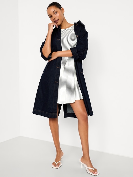 Image number 3 showing, Short-Sleeve Mini Swing Dress