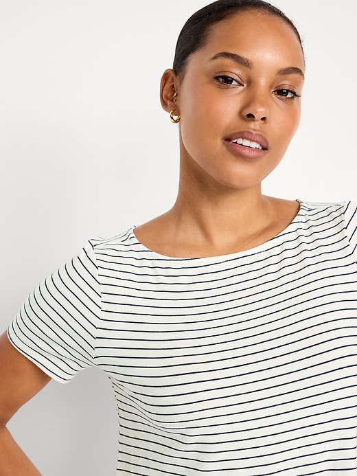 Image number 5 showing, Short-Sleeve Mini Swing Dress