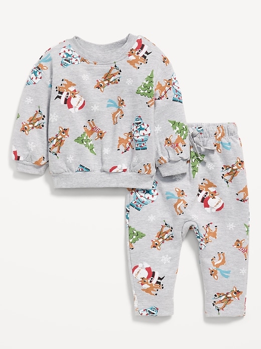 Image number 1 showing, Rudolph The Red Nosed Reindeer™ Graphic Sweatshirt and Sweatpants Set for Baby