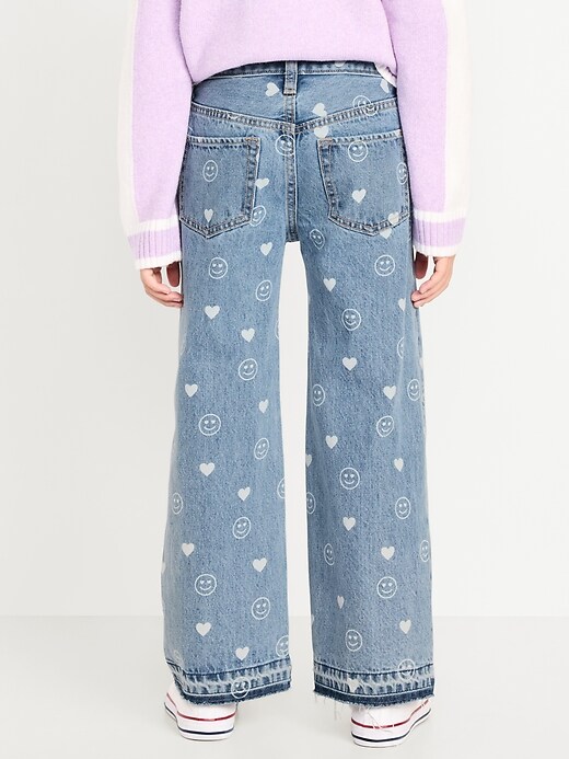 Image number 2 showing, Printed Baggy Wide-Leg Jeans for Girls