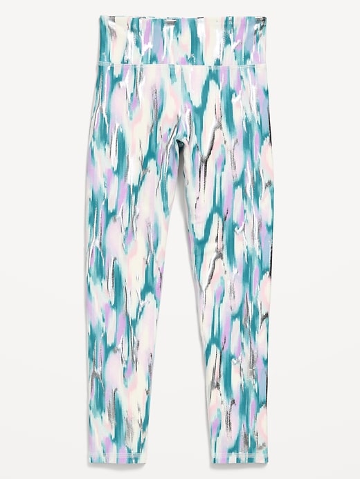 Image number 1 showing, High-Waisted PowerSoft 7/8-Length Leggings for Girls