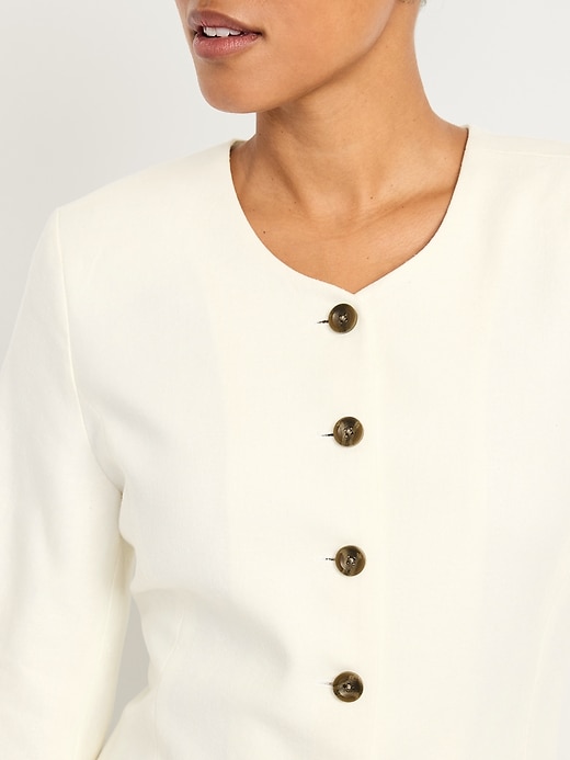 L'image numéro 4 présente Blazer long ajusté