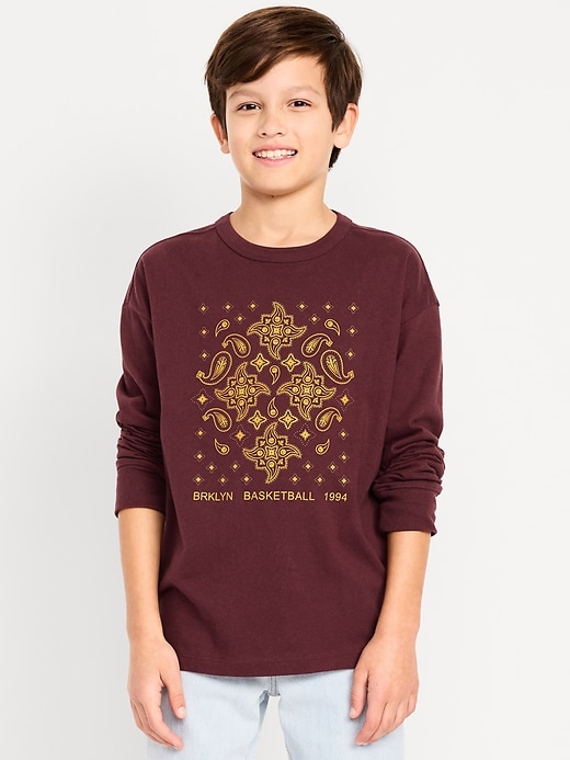 Image number 1 showing, Oversized Long-Sleeve Graphic T-Shirt for Boys