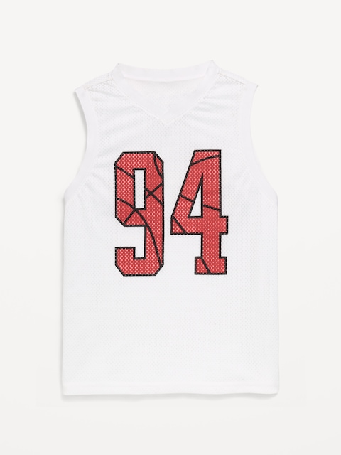 Mesh Graphic Basketball Tank Top for Boys