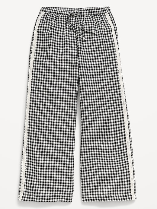 Image number 4 showing, Lace-Trim Linen-Blend Pants for Girls