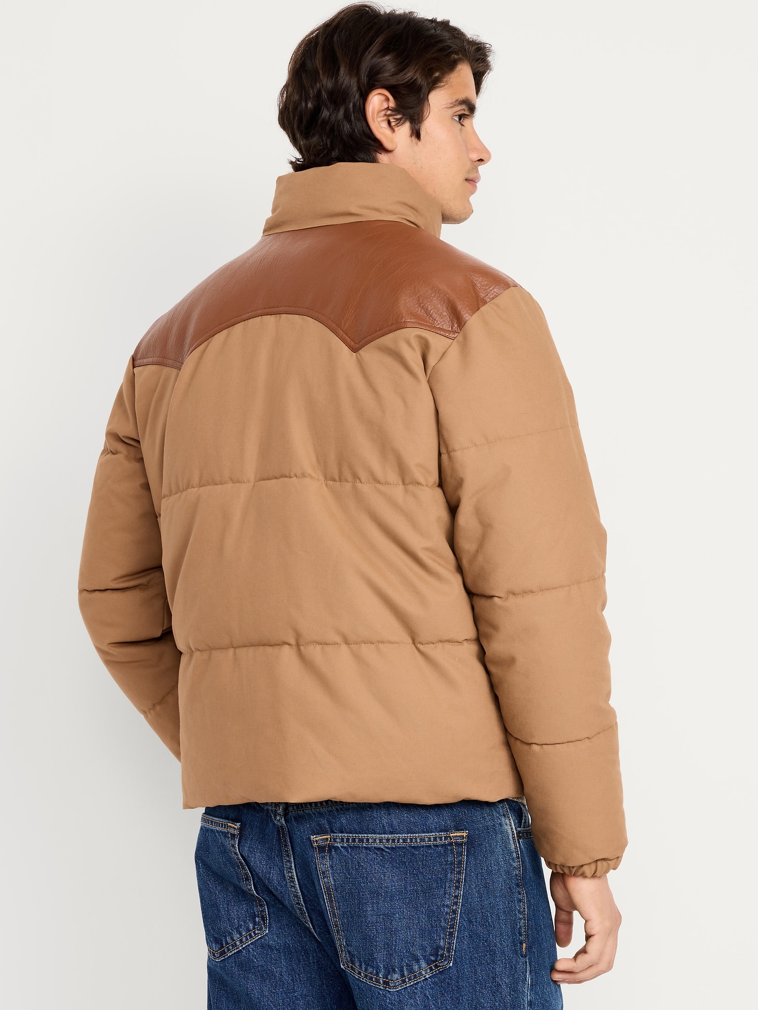 Western Canvas Puffer Jacket | Old Navy