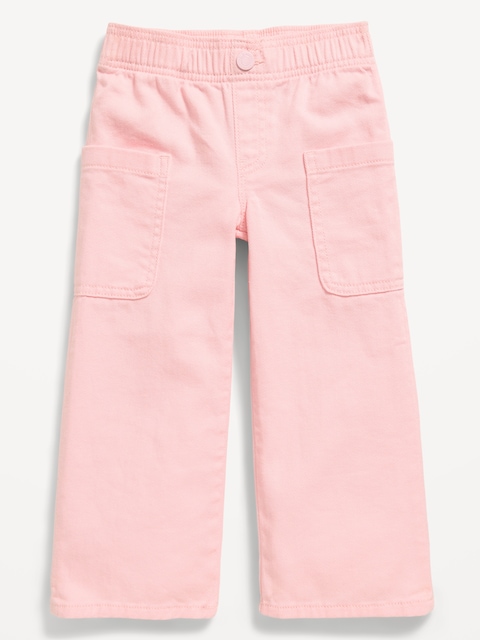 High-Waisted Baggy Wide-Leg Pull-On Pants for Toddler Girls