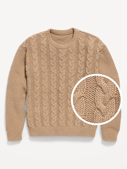 Image number 1 showing, Long-Sleeve Cable-Knit Sweater for Boys
