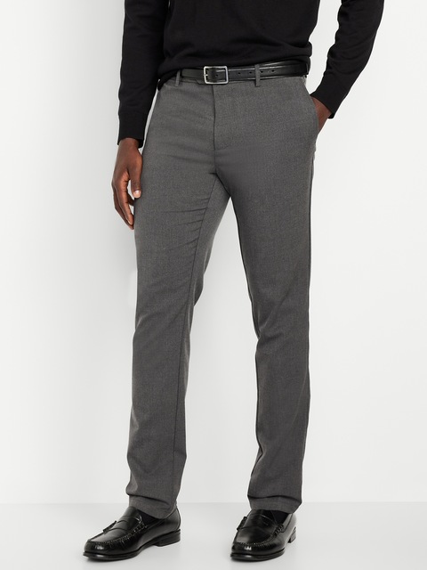 Slim-Fit Twill Dress Pants - Charcoal