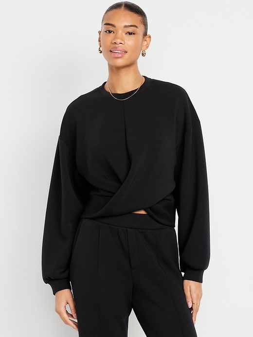 Image number 1 showing, Bounce Fleece Twist-Front Top