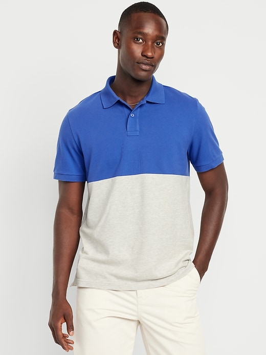 Image number 1 showing, Color-Block Pique Polo