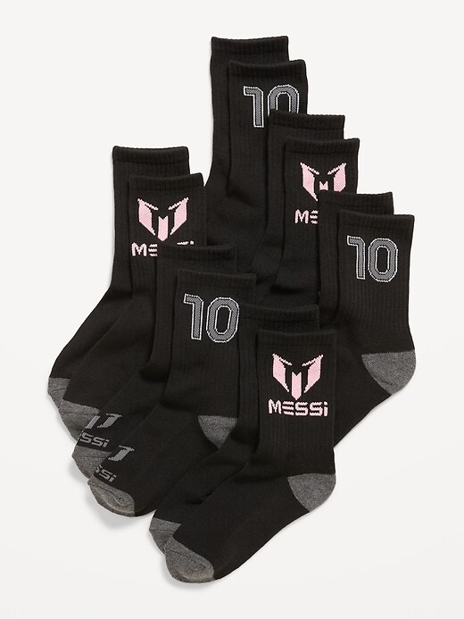 Image number 1 showing, Messi™ Gender-Neutral Crew Socks 6-Pack for Kids