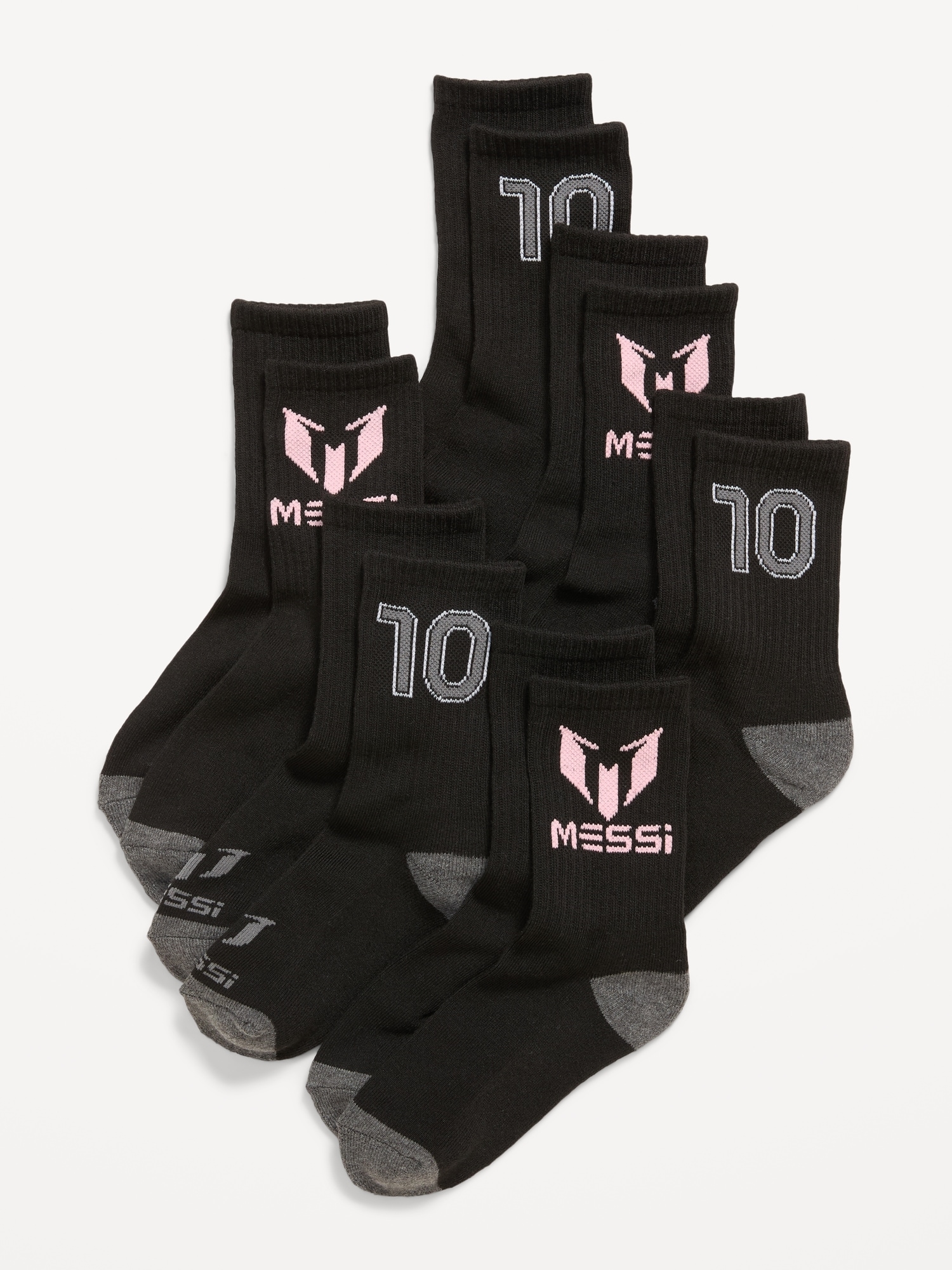 Messi™ Gender-Neutral Crew Socks 6-Pack for Kids