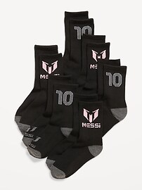 Image number 1 showing, Messi™ Gender-Neutral Crew Socks 6-Pack for Kids