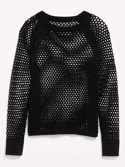 L'image numéro 4 présente Chandail raglan en tricot de Coton littoral ajouré