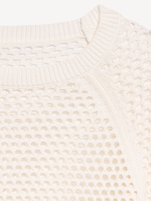 Image number 5 showing, Seaside Cotton Open-Knit Raglan Sweater