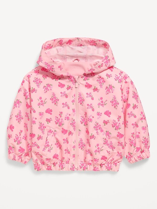 Image number 1 showing, Printed Hooded Track Jacket for Toddler Girls