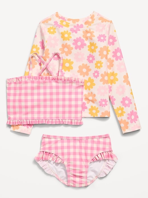 Image number 1 showing, Printed Rashguard and Bikini Swim Set for Toddler Girls