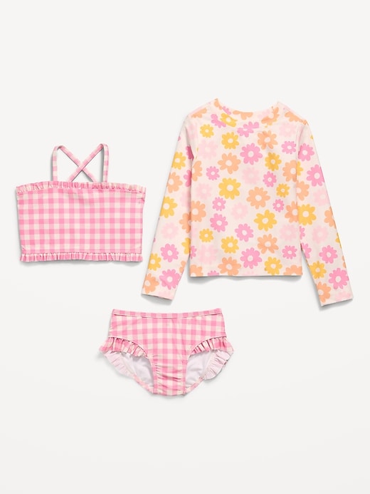 Image number 2 showing, Printed Rashguard and Bikini Swim Set for Toddler Girls